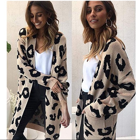 ‘VITA’ Long Leopard Print Cardigan - Picture 2 of 8